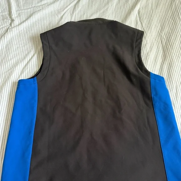 Wrangler Water Repellent Trail Vest Mens Size Large Blue/Black Full Zip MJK018X - Picture 4 of 8